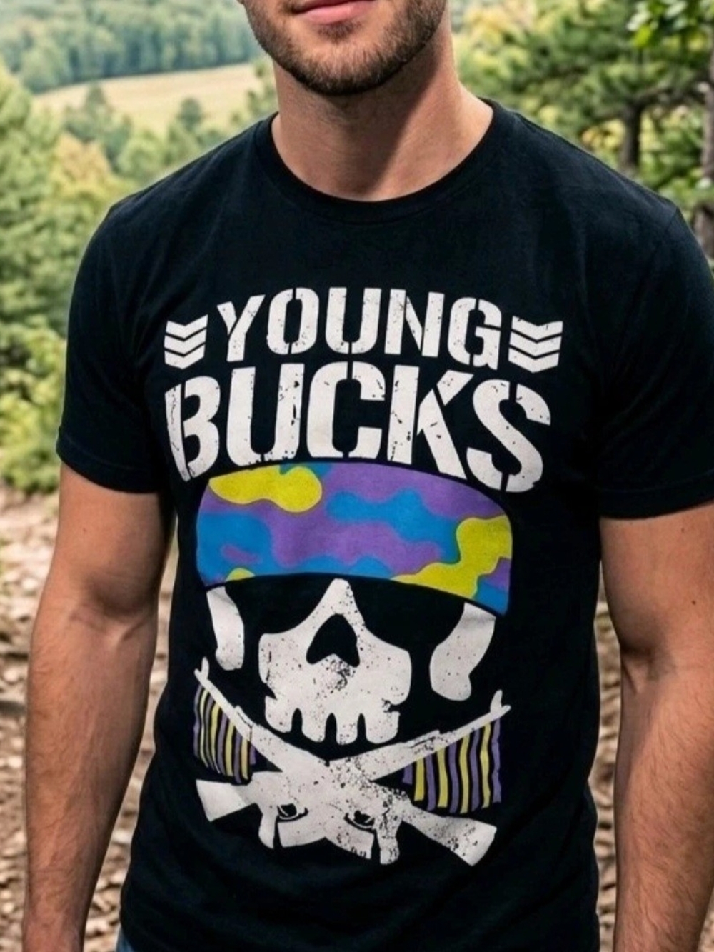 Pro Wrestling Tees Mens L Black The Young Bucks Bullet Club Licensed